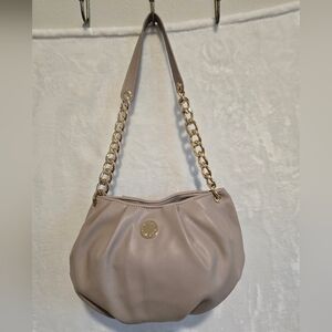 Kendall + Kylie Women's Taupe Slouch Purse Bag with Gold Link Strap Chain